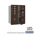 Salsbury Industries SalsburyIndustries 3710DA-09ZFU Double Column 4C Horizontal Mailbox Front Loading 9 Mb1 Doors; Bronze 3710DA-09ZFU